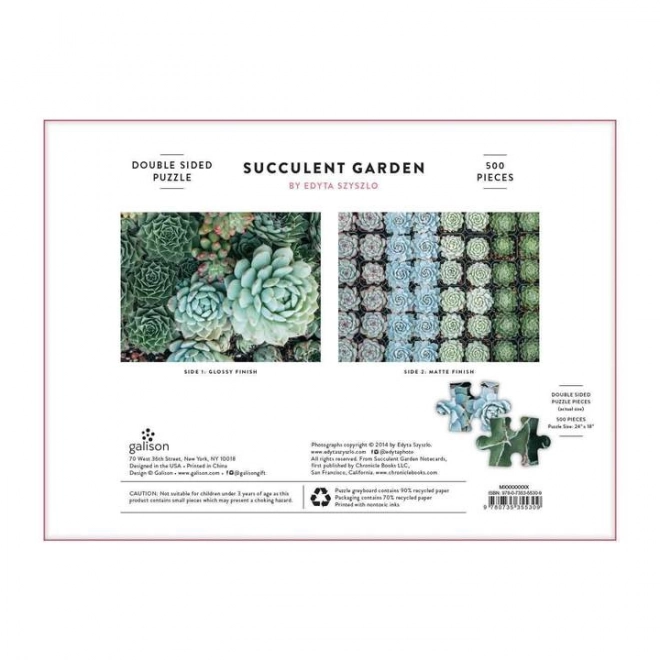 Puzzle Doppio Lato Succulenti 500 Pezzi