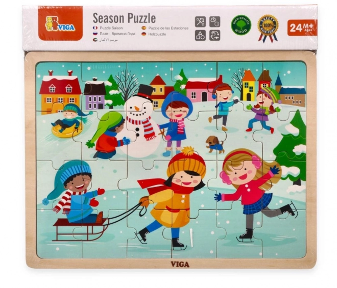 Puzzle in legno 24 pezzi - Inverno