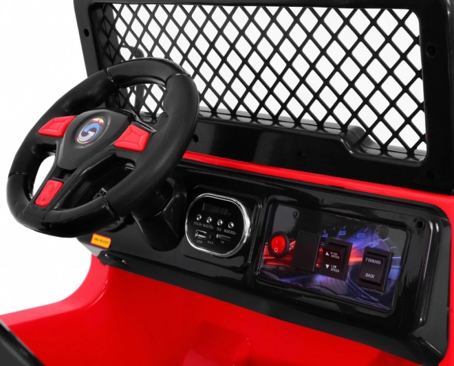 Fuoristrada a batteria Raptor Drifter per bambini Rosso + telecomando + avvio lento + EVA + suoni Luci