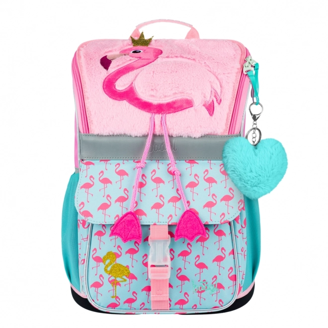 Set scuola Zippy Fenicottero: zaino, astuccio, sacchetto