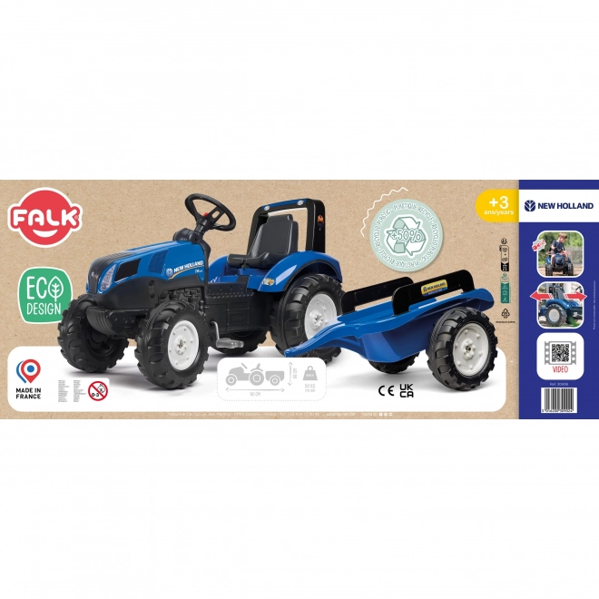 Trattore a pedali New Holland con rimorchio
