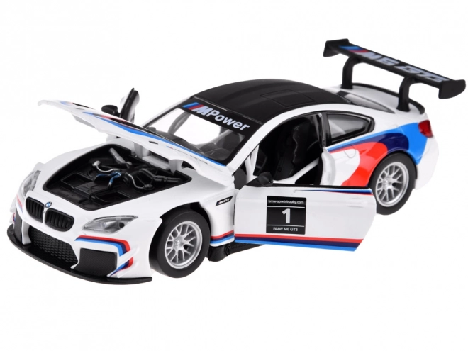 Modello in metallo BMW M6 GT3 con luce e suono in scala 1:32