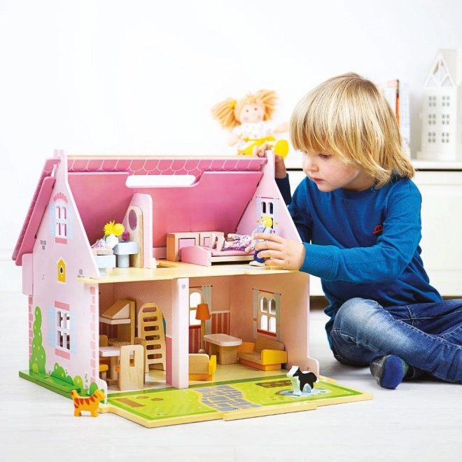 Casa delle bambole in legno portatile Bigjigs Toys