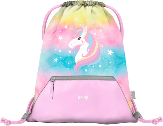 Set zaino, astuccio e borsa Airy Rainbow Unicorn di BAAGL