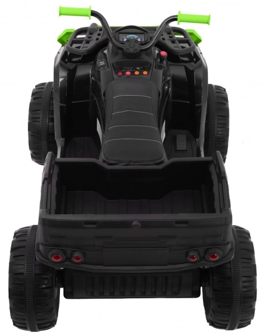 Quad XL ATV 2,4GHz a batteria per bambini nero/verde + telecomando + trazione 4x4 + portabagagli + avvio lento + EVA + LED audio
