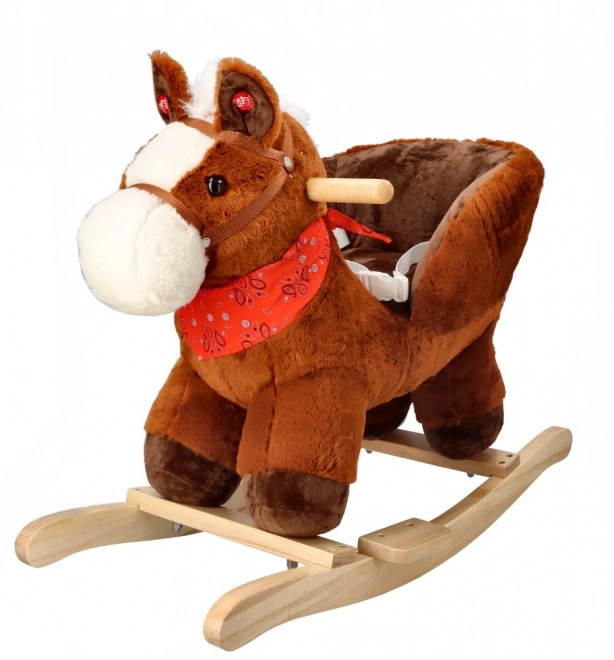 Cavallo a dondolo marrone con sedile