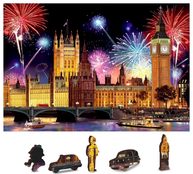 Puzzle in legno Londra di notte 2 in 1