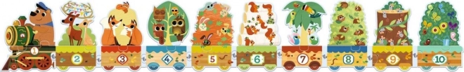 Puzzle Trenino con Animali e Numeri DJECO 20 Pezzi