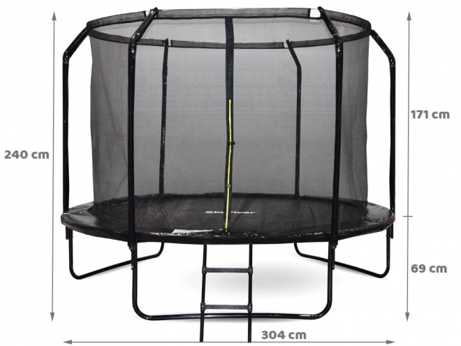 Trampolino da giardino 304 cm con scala