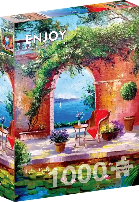 Enjoy puzzle vista sul mare attraverso l'arco 1000 pezzi