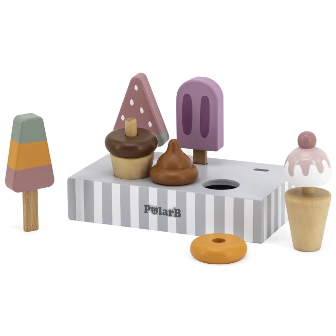 Set di gelati in legno
