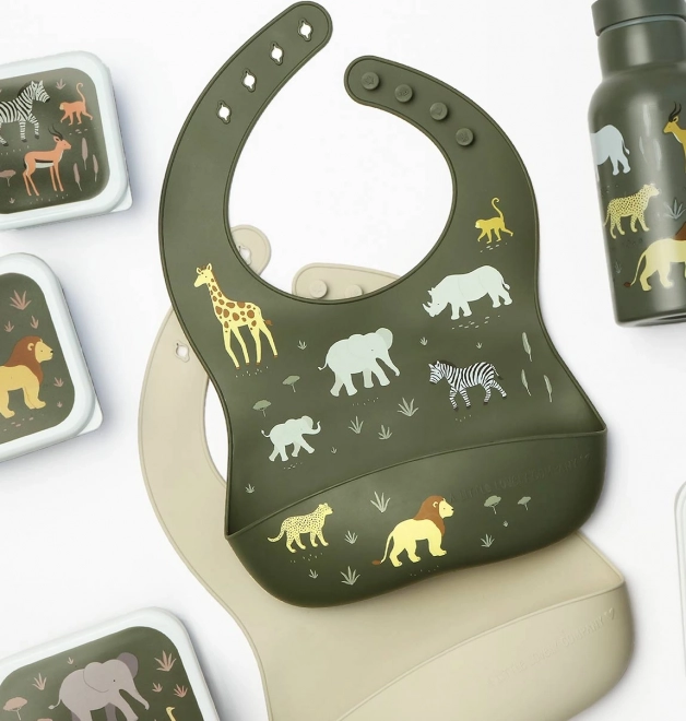 Bavaglini in silicone per bambini con motivo a farfalle – Animali della savana