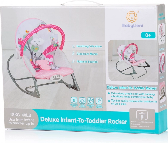 Sedia a dondolo per bambini Melody rosa