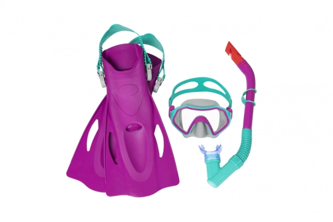 Set snorkeling con maschera tubo e pinne rosa 7+ – rosa