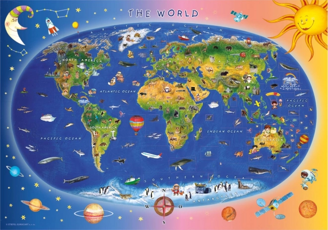 Puzzle Mappa del Mondo XL 300 Pezzi