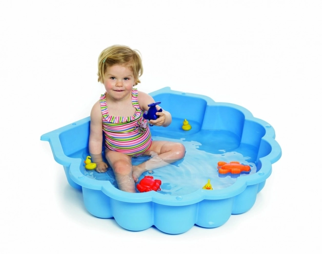 Sabbiera conchiglia con coperchio blu