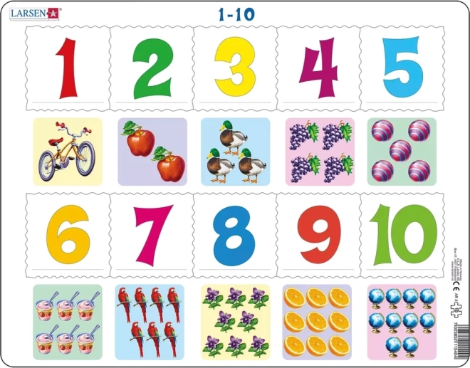 Puzzle Larsen Numeri 1-10, 10 pezzi