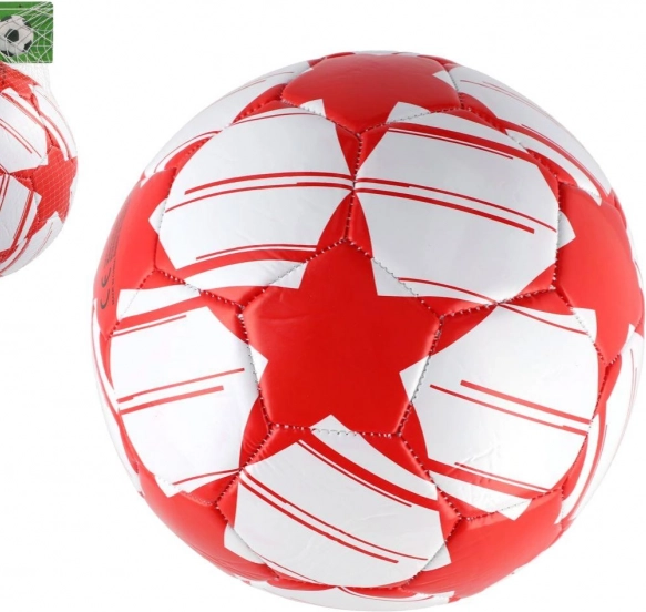 Pallone da calcio gonfiato rosso-bianco 23 cm