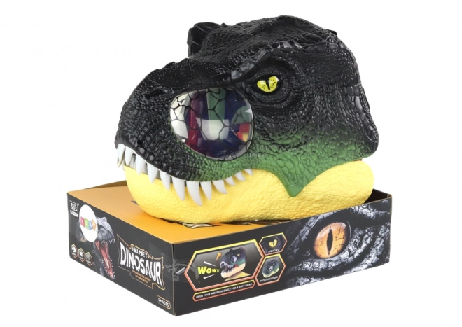 Maschera di dinosauro con cinghia regolabile ed effetti luminosi e sonori