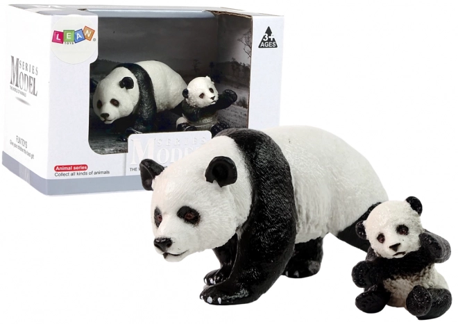 Set di Due Figure di Panda con Pandino Animali del Mondo