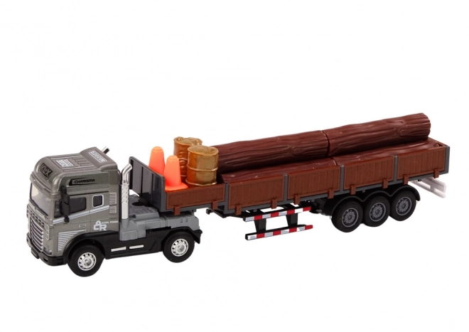 Camion Con Rimorchio Tronchi In Legno Scala 1:24 Suoni E Luci