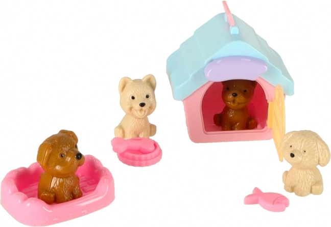 Salone SPA di parrucchiere per cani con figurine e accessori - 14 pezzi