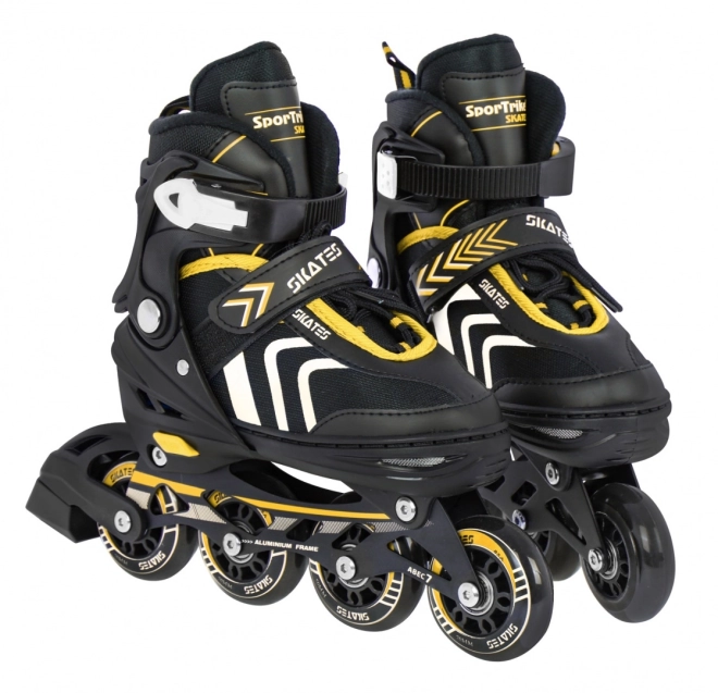 Set 4 in 1 Pattini a rotelle, rollers e pattini da ghiaccio per bambini taglia 29-33 Rosa – Giallo