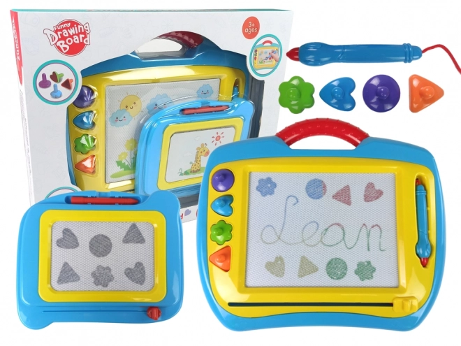 Lavagna Magica per Bambini Set 2 Pezzi Blu-Giallo