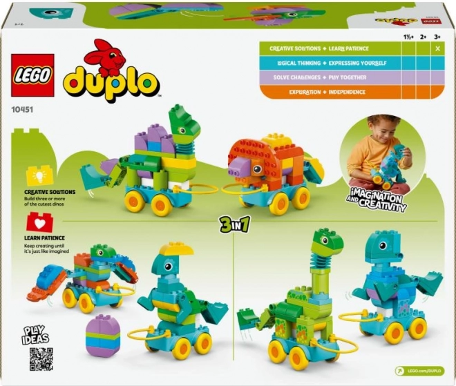 Costruzioni LEGO DUPLO 3 in 1: Dinosauri su Ruote