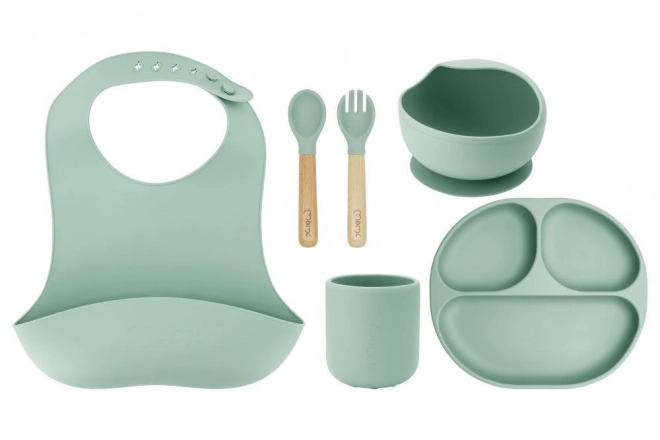 Set per la pappa in silicone per bambini MoMi AMI verde