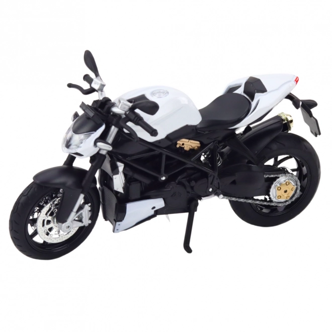 Motocicletta sportiva in metallo bianca 1:12 con effetti