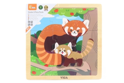 Puzzle in legno Panda rossa 9 pezzi