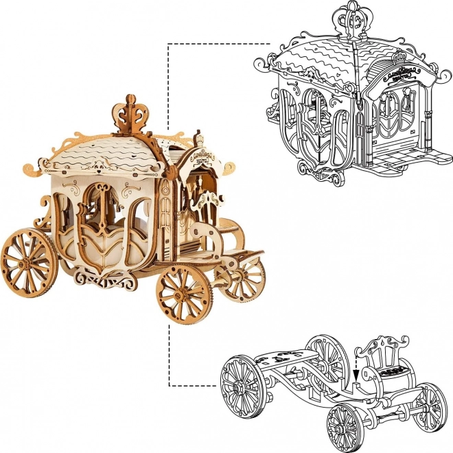 Puzzle 3D in legno Carro storico