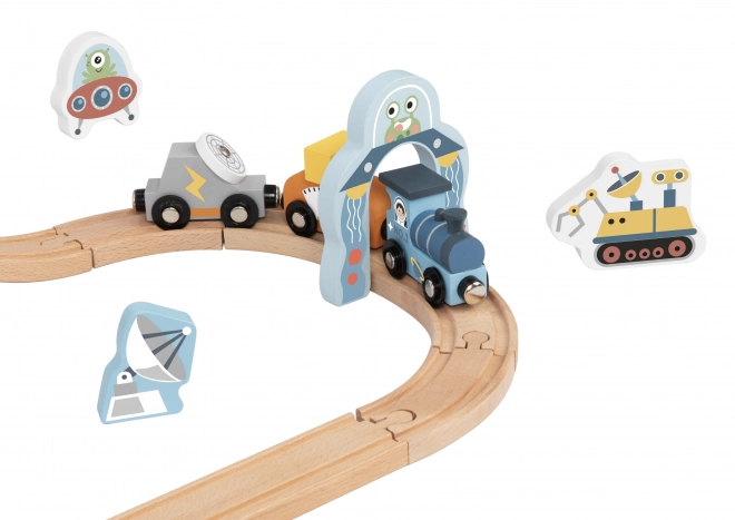 Trenino Spaziale in Legno di Tooky Toy