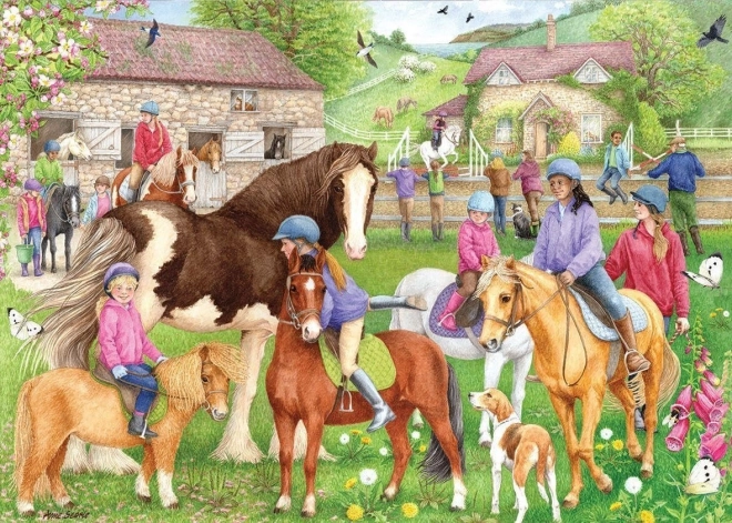 Puzzle Falcon Scuola di equitazione 1000 pezzi