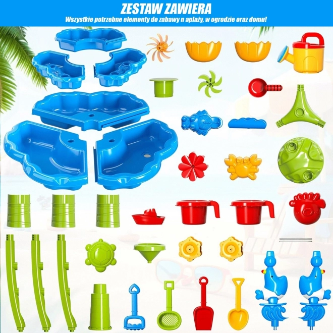Tavolo d'acqua e sabbiera 2 in 1 XXL con fontana e delfino Woopie