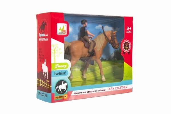 Cavaliere e Cavallo in Plastica 15cm