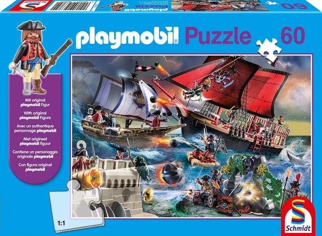 Puzzle Pirati PLAYMOBIL con Figura - 60 Pezzi