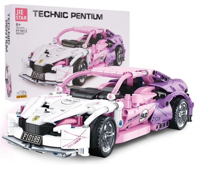 Set costruzioni auto sportiva rosa