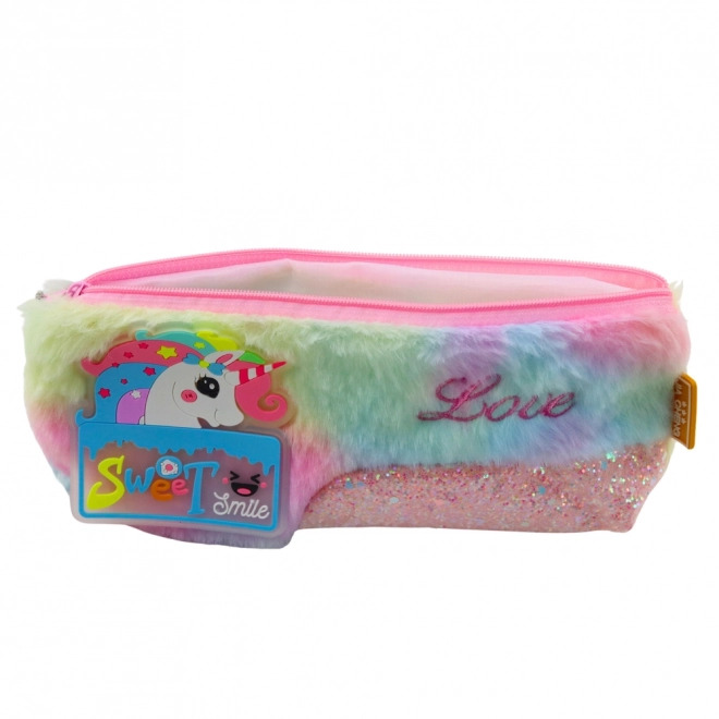 Astuccio peluche unicorno con elementi scintillanti
