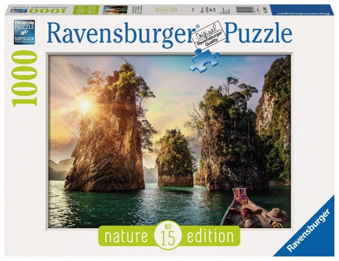 Puzzle Ravenburger Scogliera sul lago Cheow Lan Tailandia 1000 pezzi