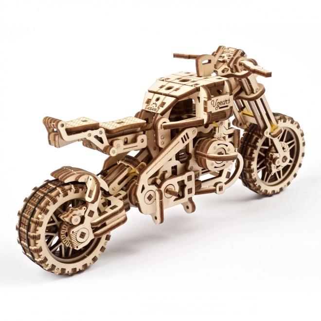 Moto Scrambler con Sidecar Ugears 3D Puzzle Meccanico di Legno