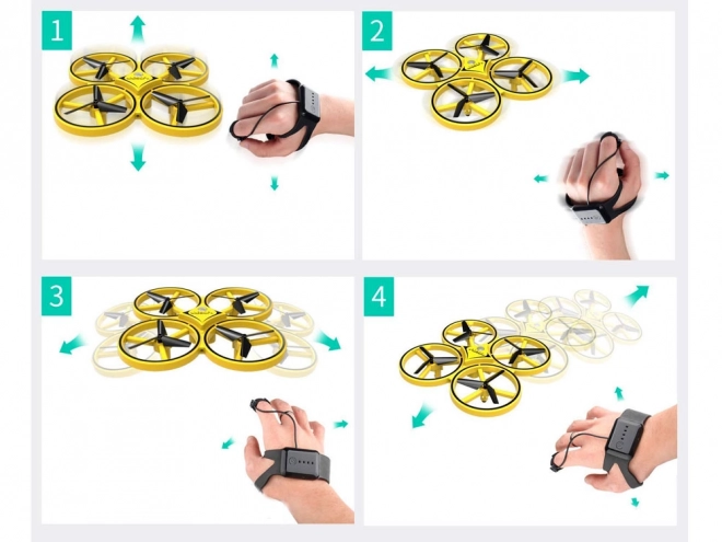 Dron a controllo manuale con sensore di gravità – Giallo