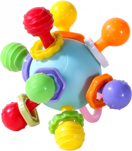 Colorato sensoriale massaggiagengive pallina con sonaglio per bambini