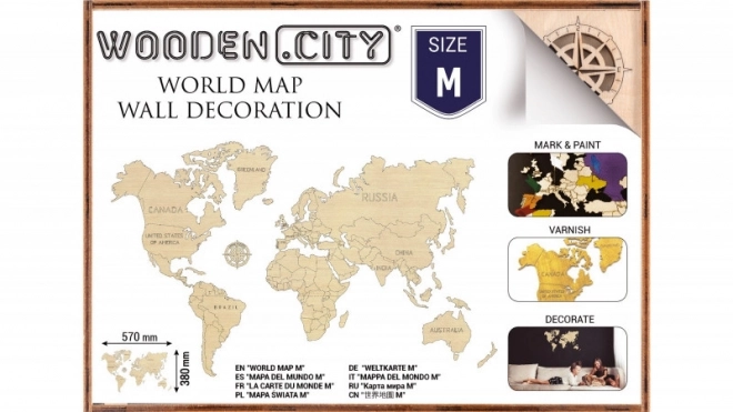 Puzzle 3D Mappa del Mondo in Legno