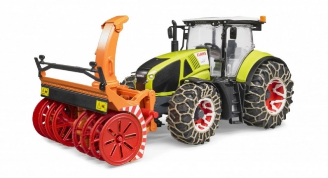 Trattore Bruder Claas Axion 950 con turbina da neve