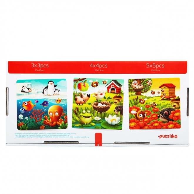 Animali Preferiti 3 in 1 - Puzzle Per Bambini