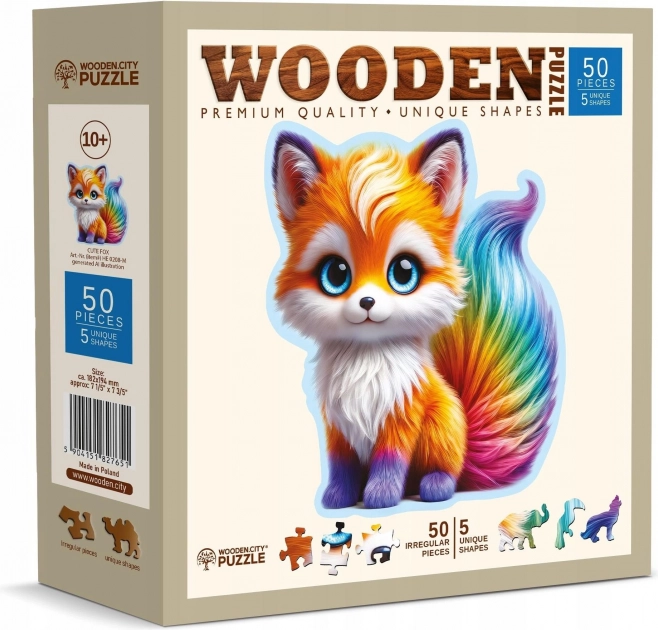 Puzzle in legno Volpe Carina 50 pezzi di Wooden City