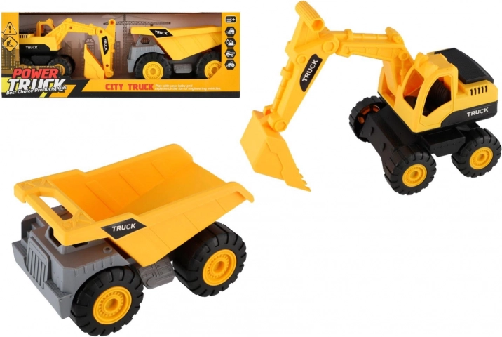 Camion da costruzione 2 pezzi in plastica 18 cm