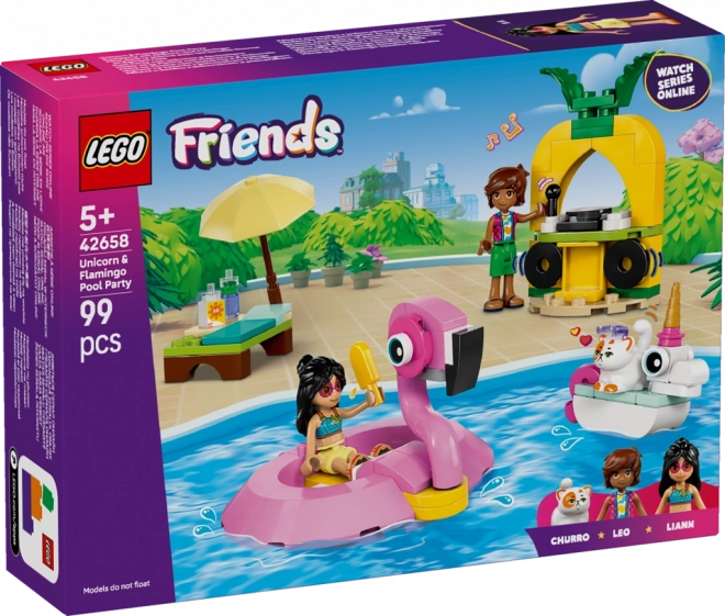 Lego Friends Divertimento in Piscina con Unicorno e Fenicottero